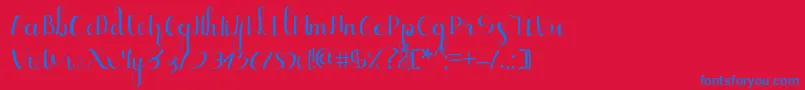 Czcionka Ellic Script 1 – niebieskie czcionki na czerwonym tle