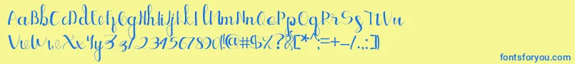 Police Ellic Script 1 – polices bleues sur fond jaune