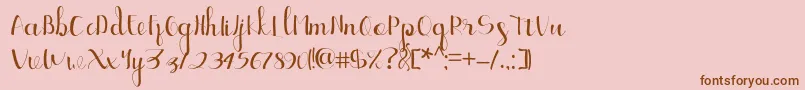 Ellic Script 1 Font – Brown Fonts on Pink Background