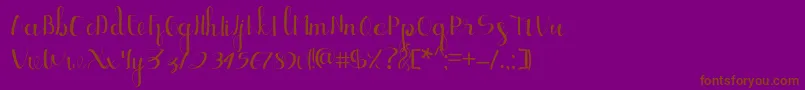 Ellic Script 1-fontti – ruskeat fontit violetilla taustalla