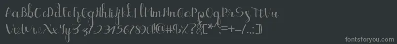 Ellic Script 1-fontti – harmaat kirjasimet mustalla taustalla