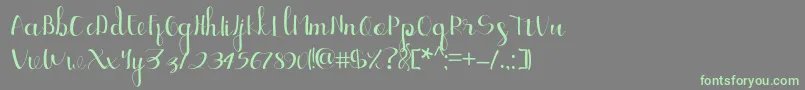 Ellic Script 1-fontti – vihreät fontit harmaalla taustalla