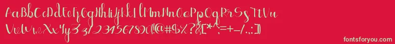 Ellic Script 1-fontti – vihreät fontit punaisella taustalla