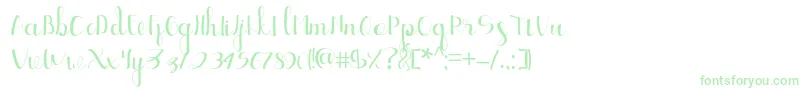 Czcionka Ellic Script 1 – zielone czcionki na białym tle