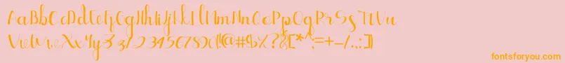 Ellic Script 1 Font – Orange Fonts on Pink Background
