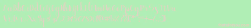Ellic Script 1-fontti – vaaleanpunaiset fontit vihreällä taustalla
