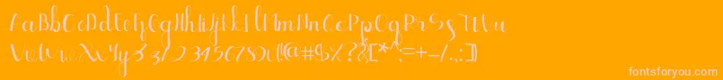 fuente Ellic Script 1 – Fuentes Rosadas Sobre Fondo Naranja
