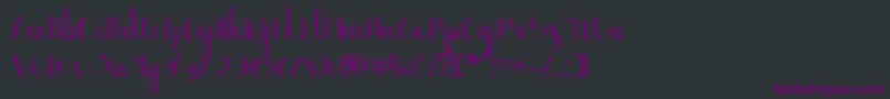 Шрифт Ellic Script 1 – фиолетовые шрифты на чёрном фоне