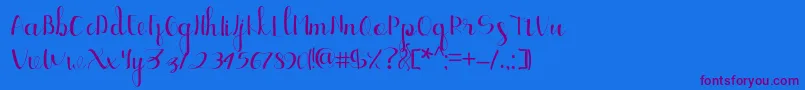 Fonte Ellic Script 1 – fontes roxas em um fundo azul