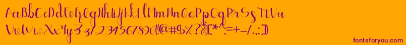 Czcionka Ellic Script 1 – fioletowe czcionki na pomarańczowym tle