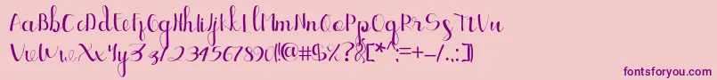 Ellic Script 1 Font – Purple Fonts on Pink Background