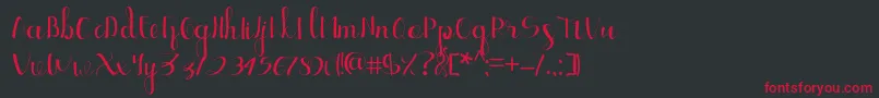 Czcionka Ellic Script 1 – czerwone czcionki na czarnym tle