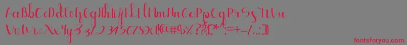 Ellic Script 1-Schriftart – Rote Schriften auf grauem Hintergrund
