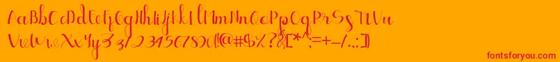 Ellic Script 1 Font – Red Fonts on Orange Background