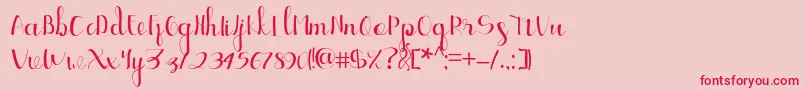 Czcionka Ellic Script 1 – czerwone czcionki na różowym tle