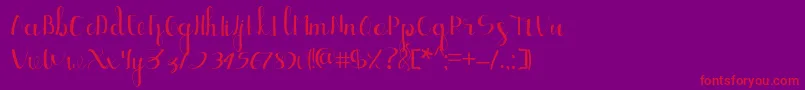 Fonte Ellic Script 1 – fontes vermelhas em um fundo violeta