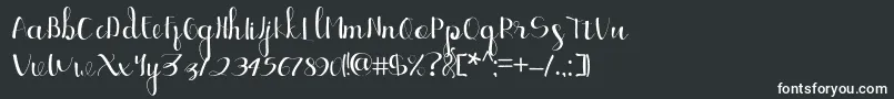 フォントEllic Script 1 – 黒い背景に白い文字