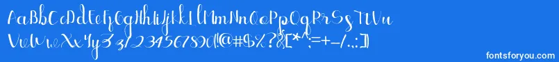 Шрифт Ellic Script 1 – белые шрифты на синем фоне