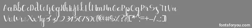 Ellic Script 1-Schriftart – Weiße Schriften auf grauem Hintergrund