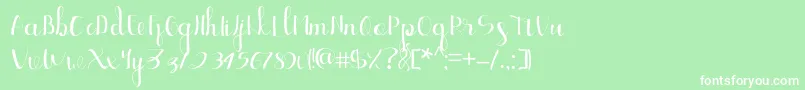Fonte Ellic Script 1 – fontes brancas em um fundo verde