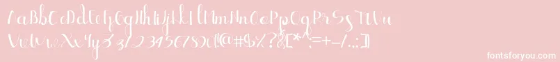 Czcionka Ellic Script 1 – białe czcionki na różowym tle
