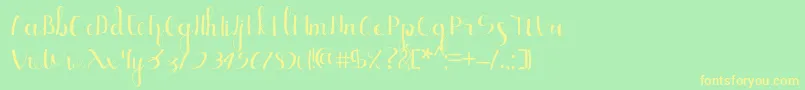 Police Ellic Script 1 – polices jaunes sur fond vert