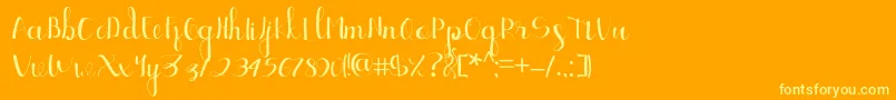 fuente Ellic Script 1 – Fuentes Amarillas Sobre Fondo Naranja