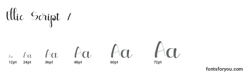 Ellic Script 1 Font Sizes