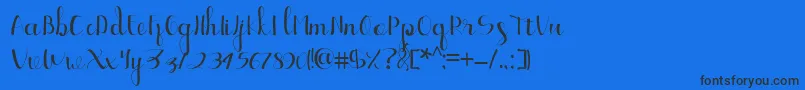 フォントEllic Script 1 – 黒い文字の青い背景