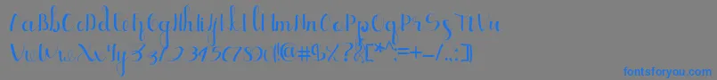 Czcionka Ellic Script 1 – niebieskie czcionki na szarym tle