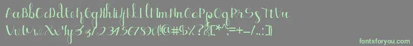 Ellic Script 1-fontti – vihreät fontit harmaalla taustalla