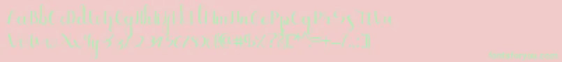 Ellic Script 1-Schriftart – Grüne Schriften auf rosa Hintergrund