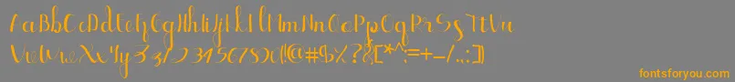 Ellic Script 1 Font – Orange Fonts on Gray Background