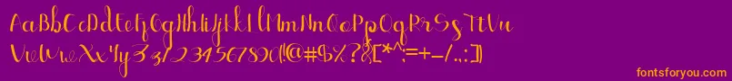 fuente Ellic Script 1 – Fuentes Naranjas Sobre Fondo Morado