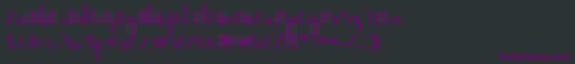 Шрифт Ellic Script 1 – фиолетовые шрифты на чёрном фоне