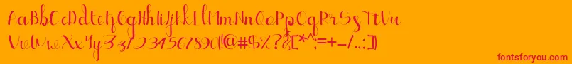 Police Ellic Script 1 – polices rouges sur fond orange