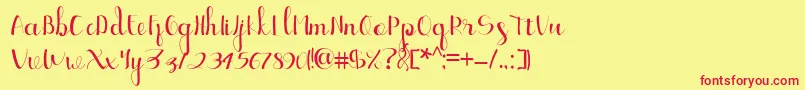 Ellic Script 1 Font – Red Fonts on Yellow Background