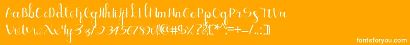 Police Ellic Script 1 – polices blanches sur fond orange