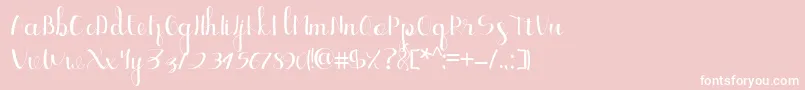 フォントEllic Script 1 – ピンクの背景に白い文字