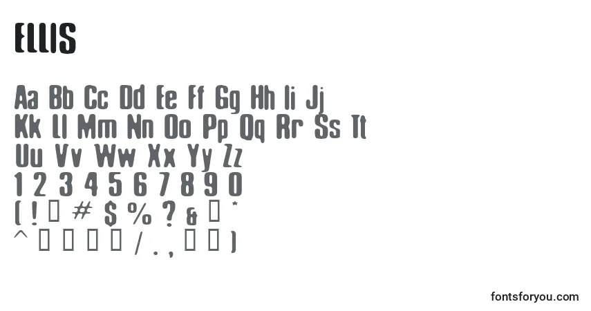 Schriftart ELLIS    (125904) – Alphabet, Zahlen, spezielle Symbole