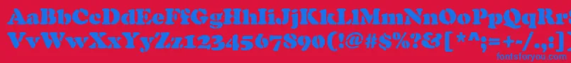 ellis Font – Blue Fonts on Red Background