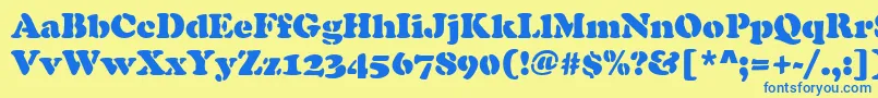 ellis Font – Blue Fonts on Yellow Background