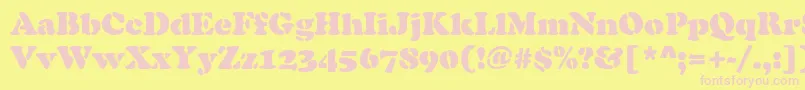 ellis Font – Pink Fonts on Yellow Background