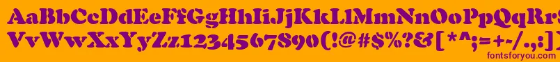 ellis Font – Purple Fonts on Orange Background