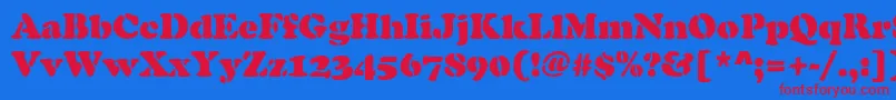 ellis Font – Red Fonts on Blue Background