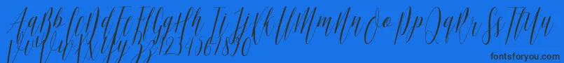 Ellisa DF-Schriftart – Schwarze Schriften auf blauem Hintergrund