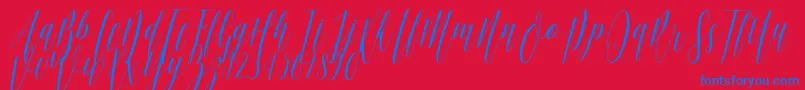 Ellisa DF Font – Blue Fonts on Red Background