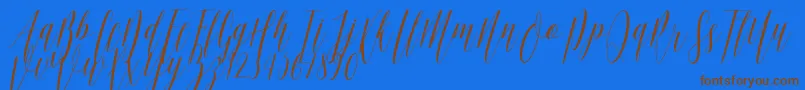 Weitere Informationen zur Ellisa DF-Schriftart Ellisa DF-Schriftart – Braune Schriften auf blauem Hintergrund