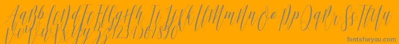 フォントEllisa DF – オレンジの背景に灰色の文字
