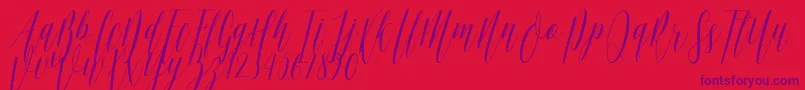 Ellisa DF Font – Purple Fonts on Red Background